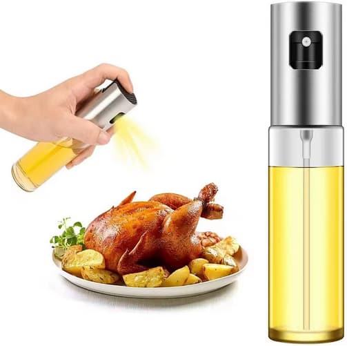 Botella pulverizadora de aceite de oliva para cocina de acero inoxidable
